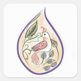 Carré Sticker pour oiseaux en Teardrop
