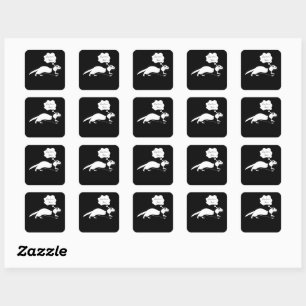Carré Sticker pour ordinateur portable Silhouette Mink p