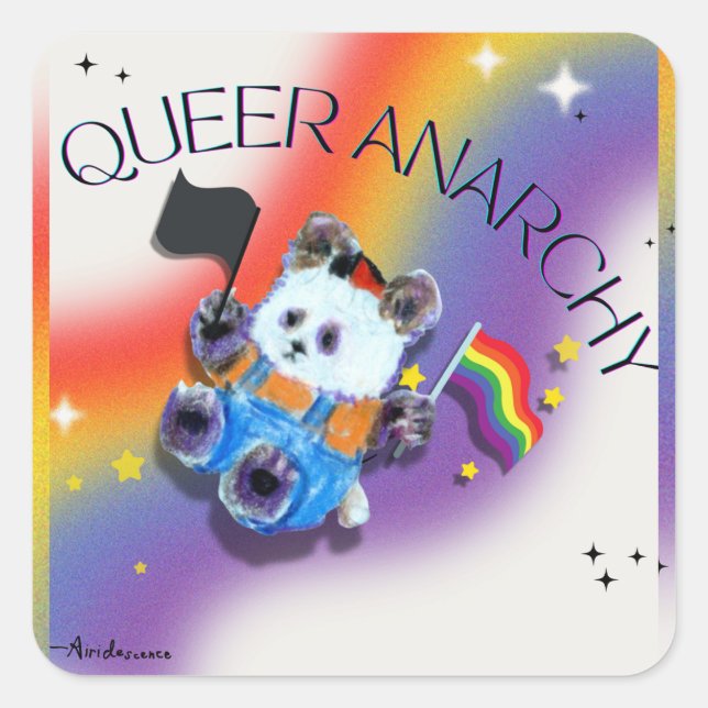 Carré Sticker pour ours Panda Pride (Devant)