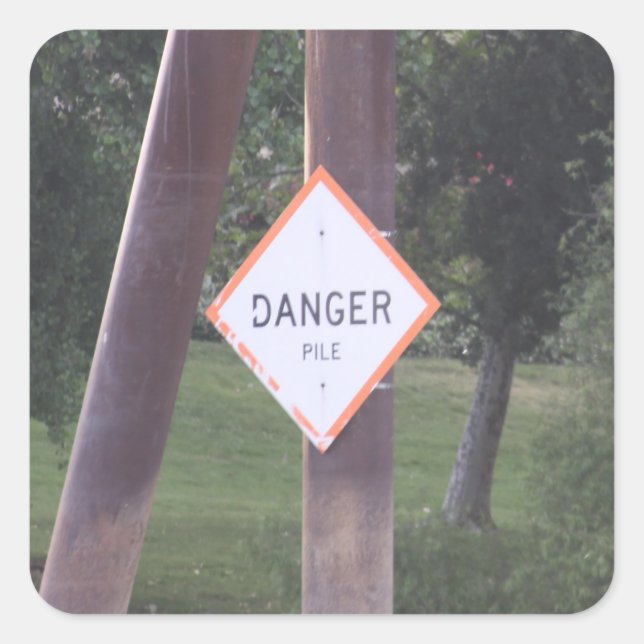 Carré Sticker pour panneau de danger (Devant)
