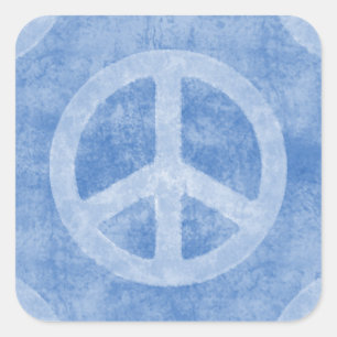 Carré Sticker pour panneau de Paix Bleu Faded