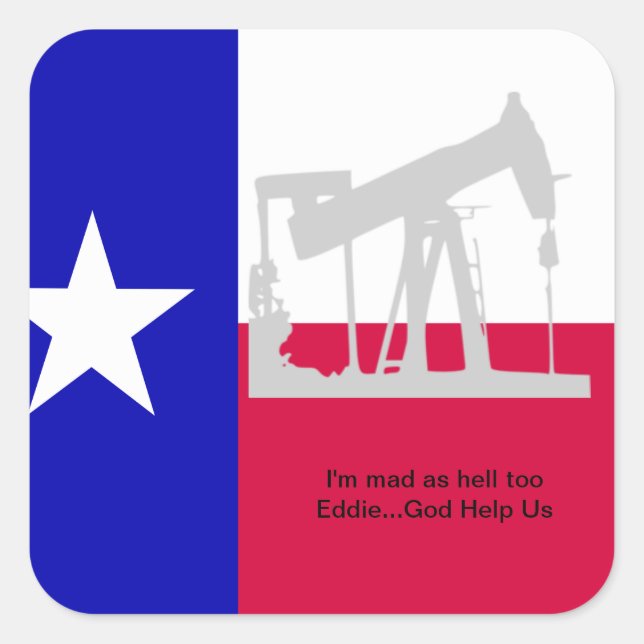 Carré Sticker pour plate-forme pétrolière du Texas (Devant)