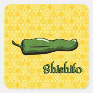 Carré Sticker pour poivre chili Shishito