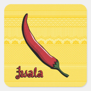 Carré Sticker pour poivre Jwala Chili