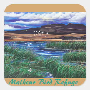 Carré Sticker pour Refuge d'oiseaux Malheur