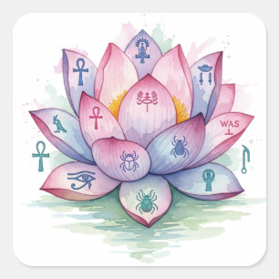 Carré Sticker Premium Lotus égyptien