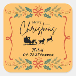 Carré Sticker professionnel personnalisé Joyeux Noël