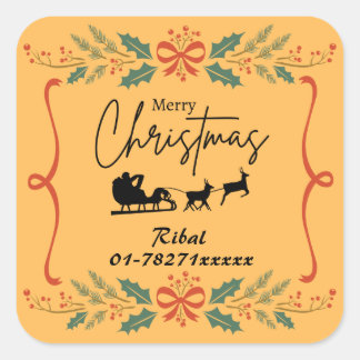 Carré Sticker professionnel personnalisé Joyeux Noël