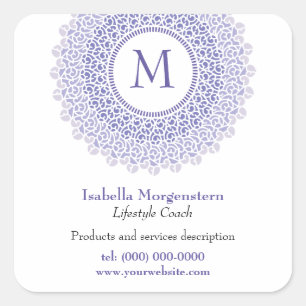 Carré Sticker promotionnel Monogramme ornemental