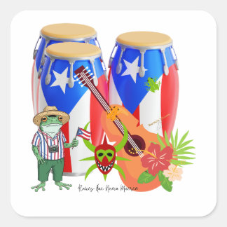 Carré Sticker - Puerto Rican Cultural Design