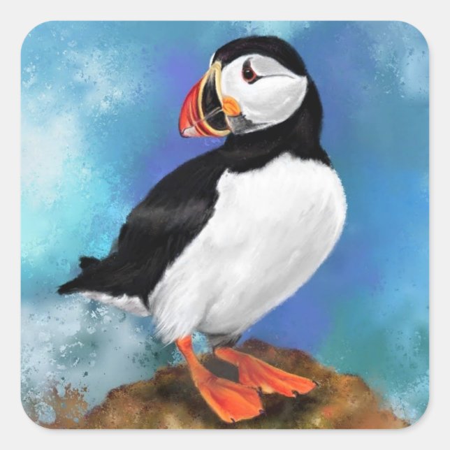Carré Sticker Puffin (Devant)