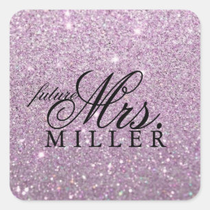 Carré Sticker - Purple Parties scintillant Heart Fab fut