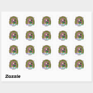 Carré Sticker Rainbow Mardi Gras