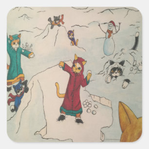 Carré Sticker rectangulaire pour les chats de combat