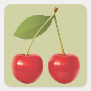 Carré Sticker Red Cherries