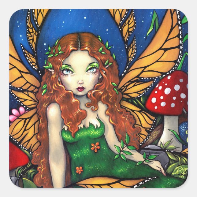 Carré Sticker "Red Haired Fairy Queen" (Devant)