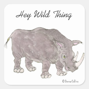 Carré Sticker Rino Hey Wild Thing