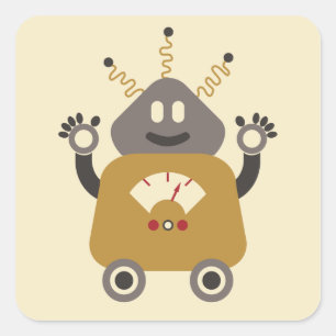 Carré Sticker robotique idiot