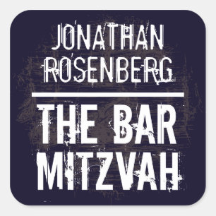 Carré Sticker Rock Band Bar Mitzvah en noir