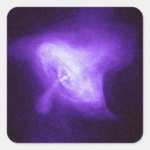 Carré Sticker rond classique au coeur d'un crabe Nebula