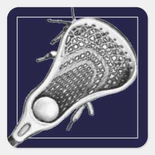 Carré Sticker rond classique de Lacrosse Sports