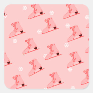 Carré Sticker rond rose pâle pour patinage sur glace cla