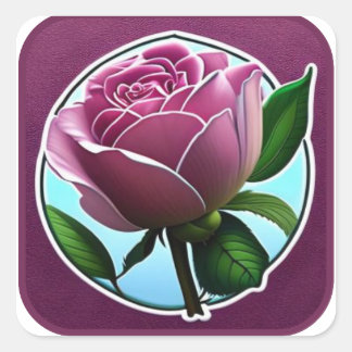 Carré Sticker rose élégant pour cadeaux, ordinateurs por