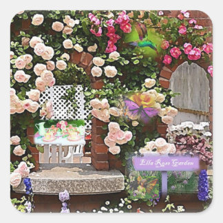 Carré Sticker rose Garden