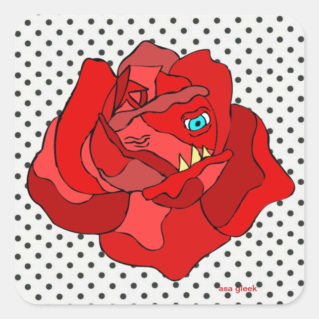 Carré Sticker Rose impitoyable (Devant)
