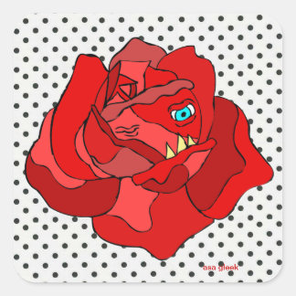 Carré Sticker Rose impitoyable