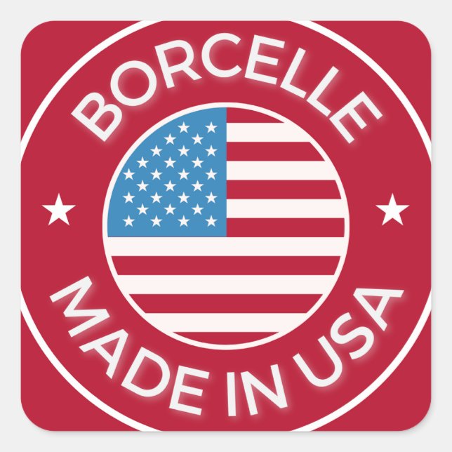 Carré Sticker rouge texturé fabriqué aux États-Unis (Devant)