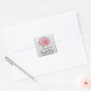 Carré Sticker Rustique Gerber Daisy Merci