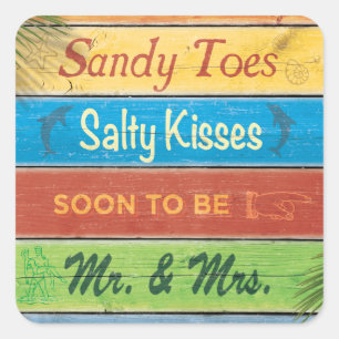 Carré Sticker Salty Kisses Toes Sandy