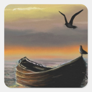 Carré Sticker Sea Sunset