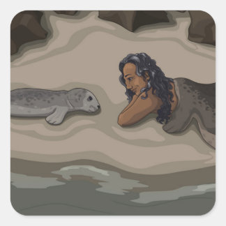 Carré Sticker Selkie et Pup