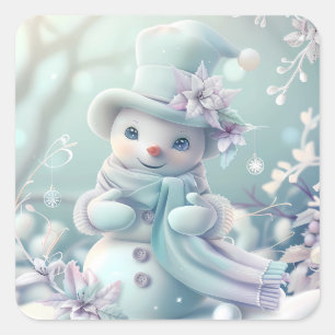 Carré Sticker Snowman de Noël