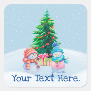 Carré Sticker Snowmen Winter Wonderland