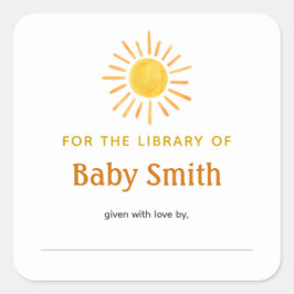 Carré Sticker Sunshine Plaque baby shower