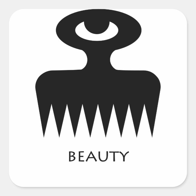 Carré Sticker Symbole Adinkra Beauté ( Duafe ) (Devant)