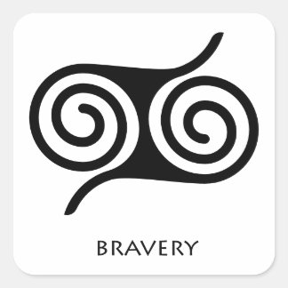 Carré Sticker Symbole Adinkra Bravery (Gyawu Atiko)