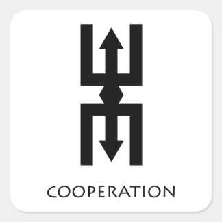 Carré Sticker Symbole Adinkra de Coopération (Nteasee)