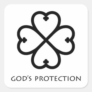 Carré Sticker Symbole Adinkra de la Protection de Dieu (