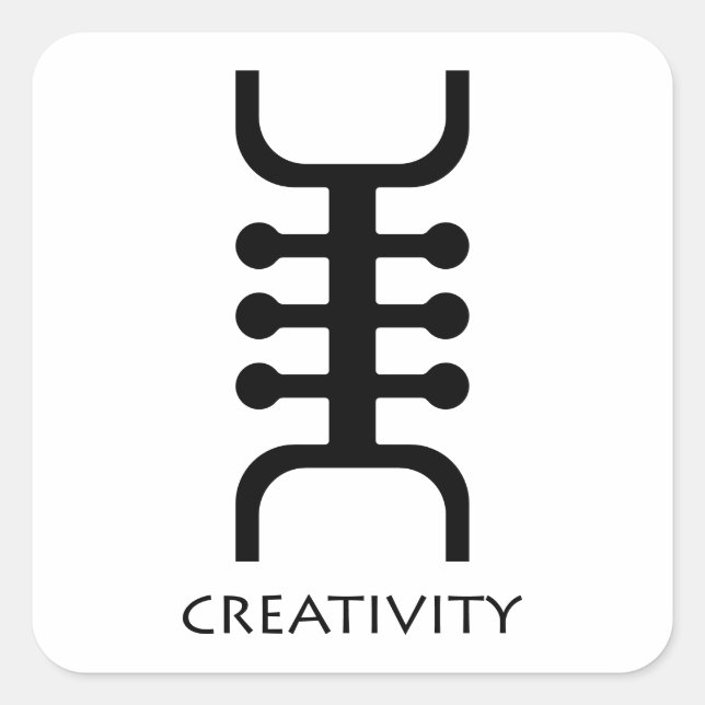 Carré Sticker Symbole Adinkra ( Osidan ) (Devant)