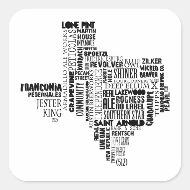 Carré Sticker Texas Beer Lovers (Devant)