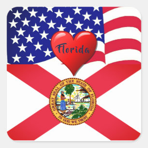 Carré Sticker Travel Florida Love