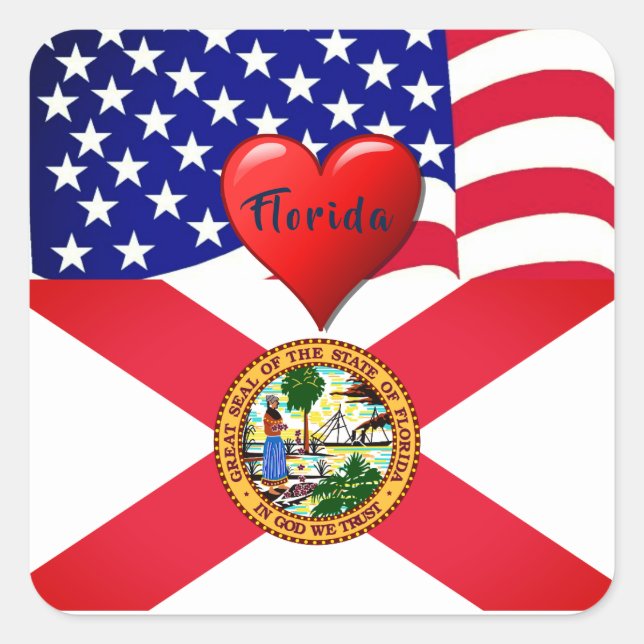 Carré Sticker Travel Florida Love (Devant)