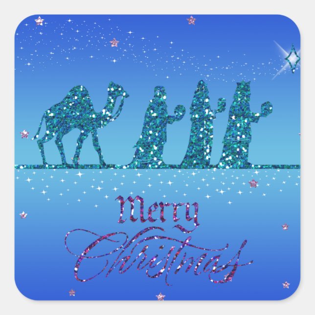 Carré Sticker - Trois Rois Magiciens - Noël (Devant)