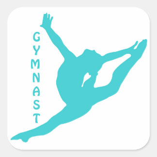 Carré Sticker Turquoise Gymnaste