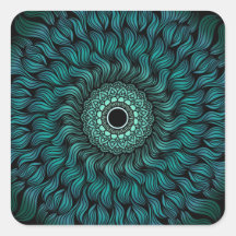 Sticker turquoise Zentangle/Mandala