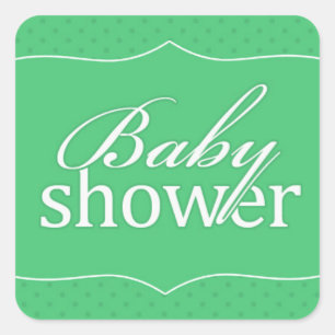 Carré Sticker vert baby shower